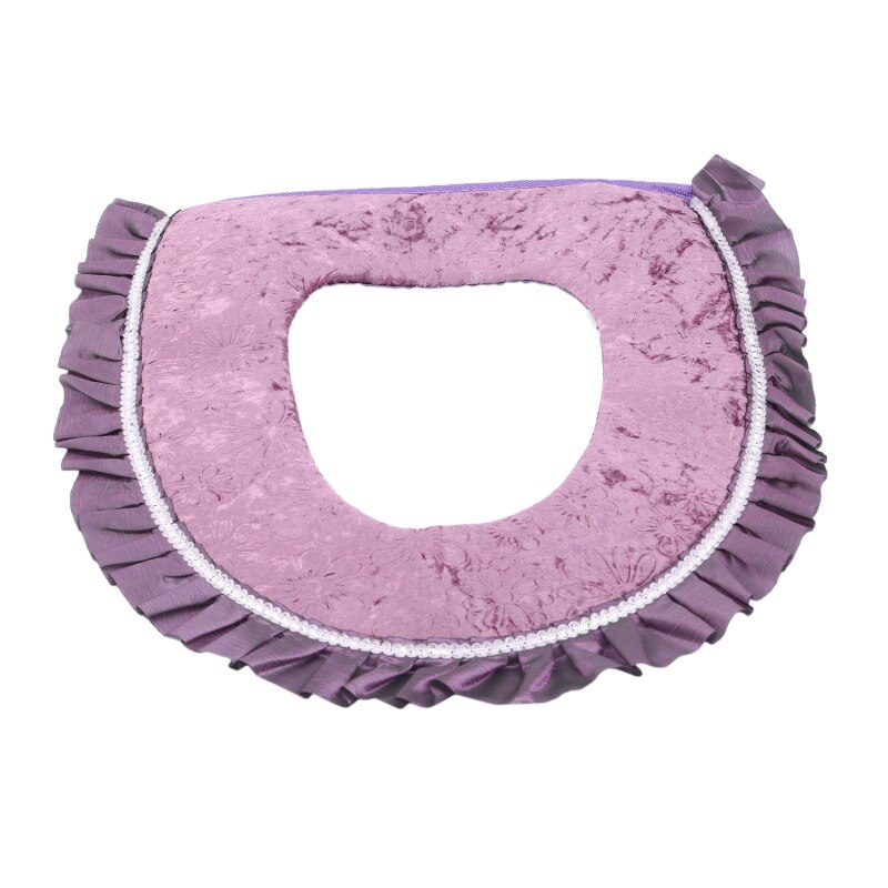 Plüsch Blume Wc Sitz Plüsch Winter Weiche Wc Sitz Pad Reißverschluss Hoher Heimat Schlecht Zubehör: Violett