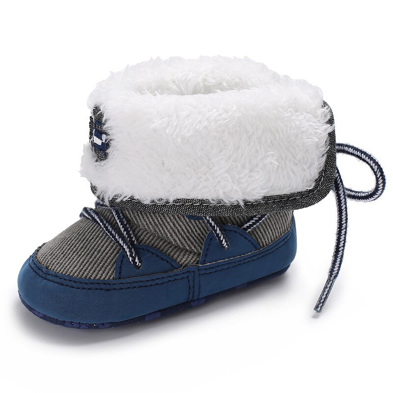 DkDaKanl baby boy Winter peuter laarzen baby lace up zachte bodem super houden warme sneeuw schoenen LPJ004: Blauw / 19-24 months