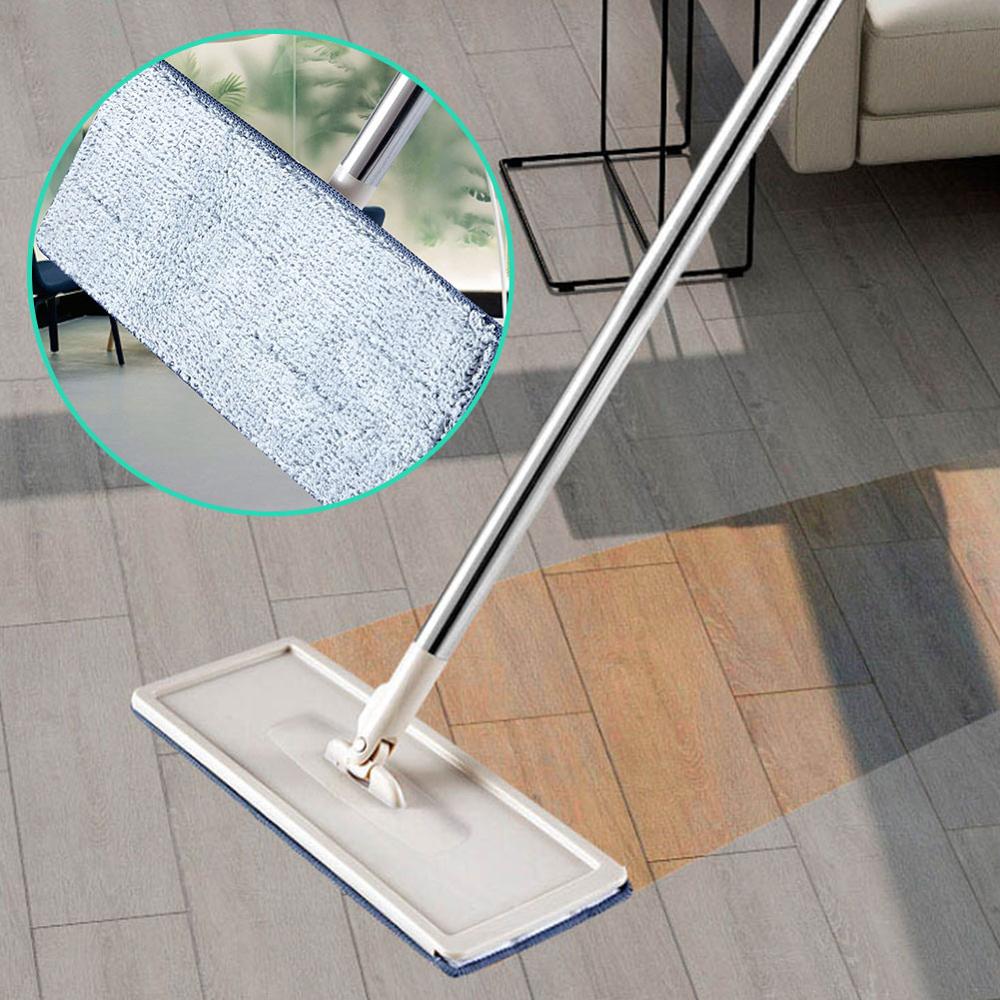 Magic Microfiber Cleaning Mops Free Hand Mop with Bucket Flat Squeeze Magic Automatic Home Kitchen Floor Cleaner