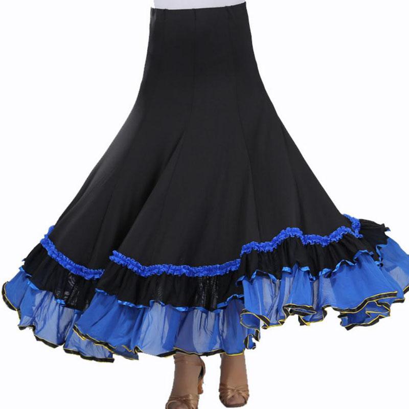 Moderne social flamenco dans spansk kjole firkantet scene performance stor swing nederdel: Blå