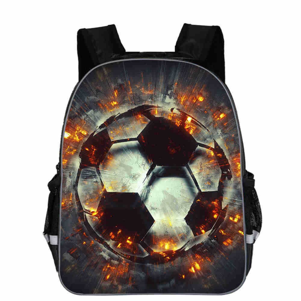 11 inch Children Bags 3D Ice Soccerly/Foot Ball Pattern for Teen Boys Girls Kids team Bags: 7