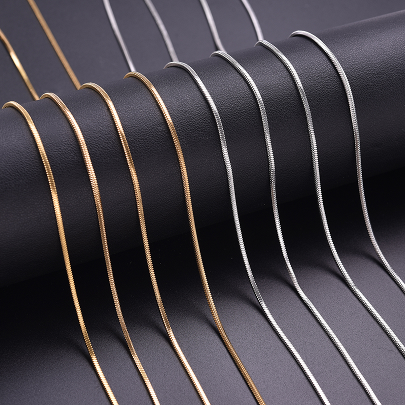 , collar de cadena de serpiente de 45/50/60/70cm, Collares de acero inoxidable para Mujeres y hombres, accesorios, joyería Vintage, Collares para Hombre