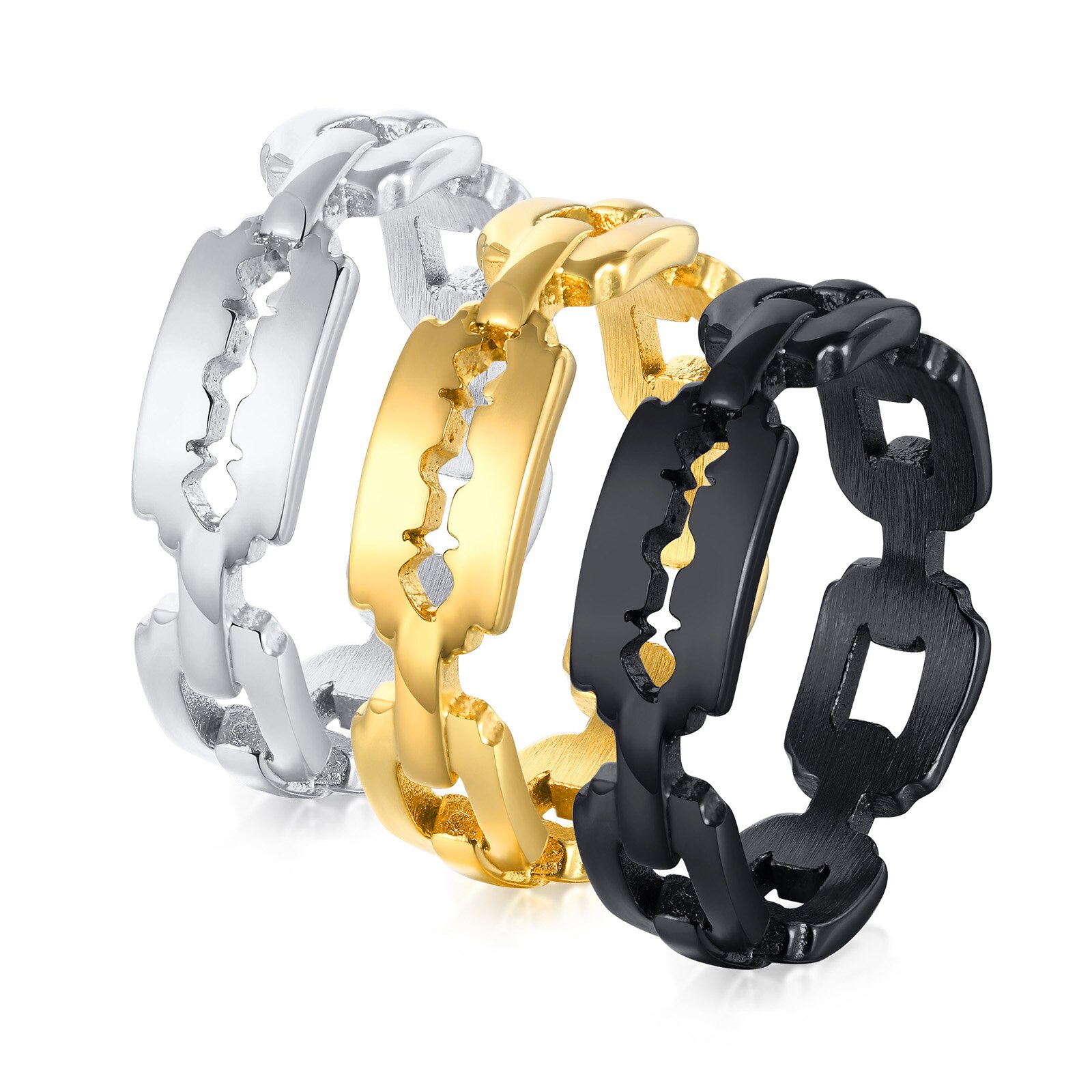 Einzigartige Männer Ring, Rasierklinge Ring. Edelstahl unisex Klinge Ring Schmuck für männer frauen