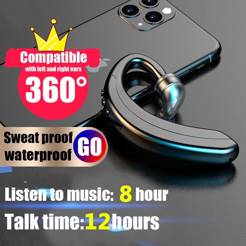 Draadloze Bluetooth Oortelefoon Business Lawaaibeheersing Headset Met Microfoon Sport Oorhaak Oortelefoon Voor Iphone 12 Samsung Xiaomi