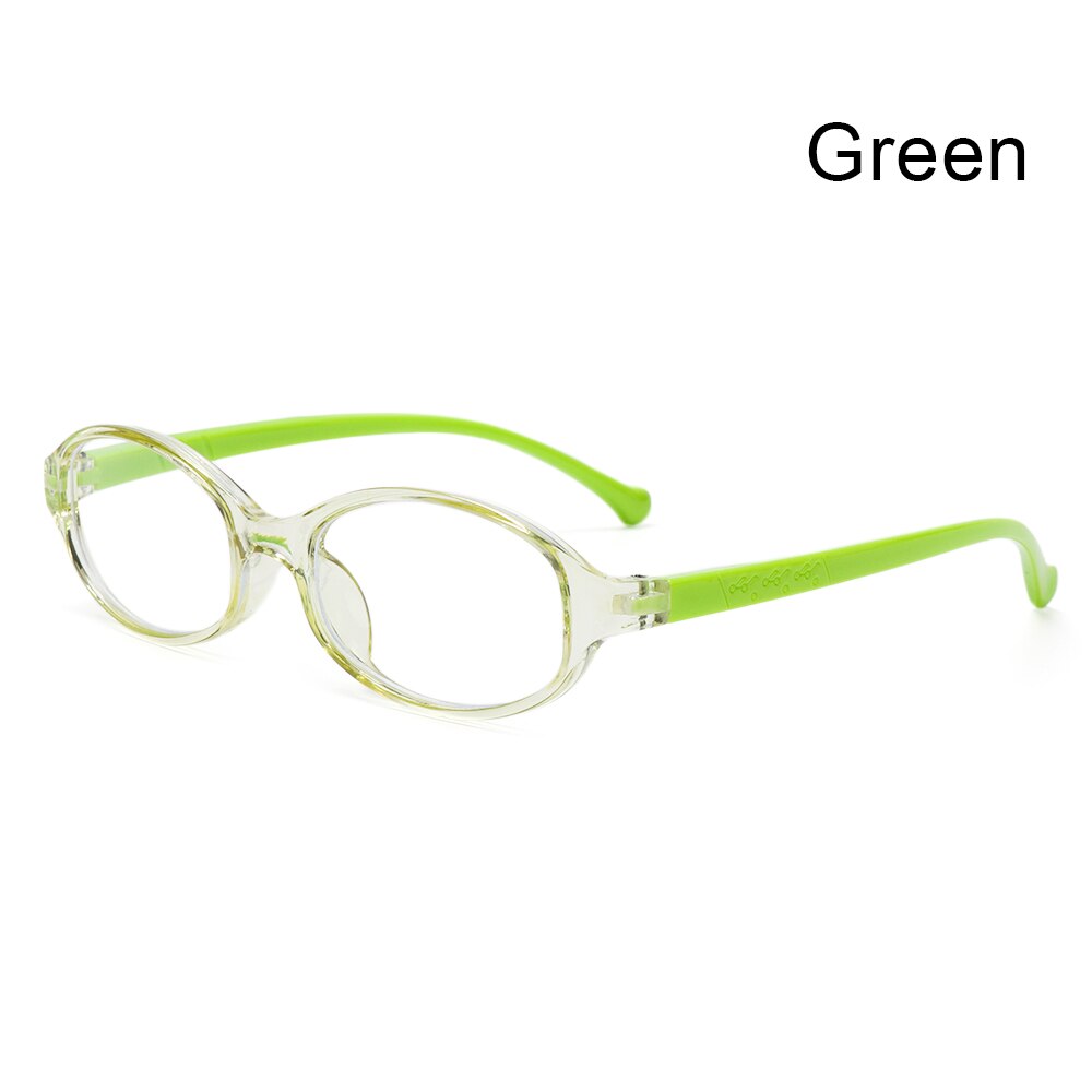 Ronde Frame Anti Blauw Licht Bril Kinderen Computer Anti Straling Bescherming Bril Ultra Licht Fram Kids Vlakte Bril: green