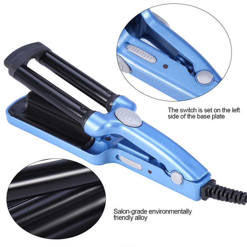 3 Barrels Ceramic Hair Curler Crimper Curling Iron Tong Waving Wand Roller Salon Mini Hair Straightener Corrugated Curling Iron