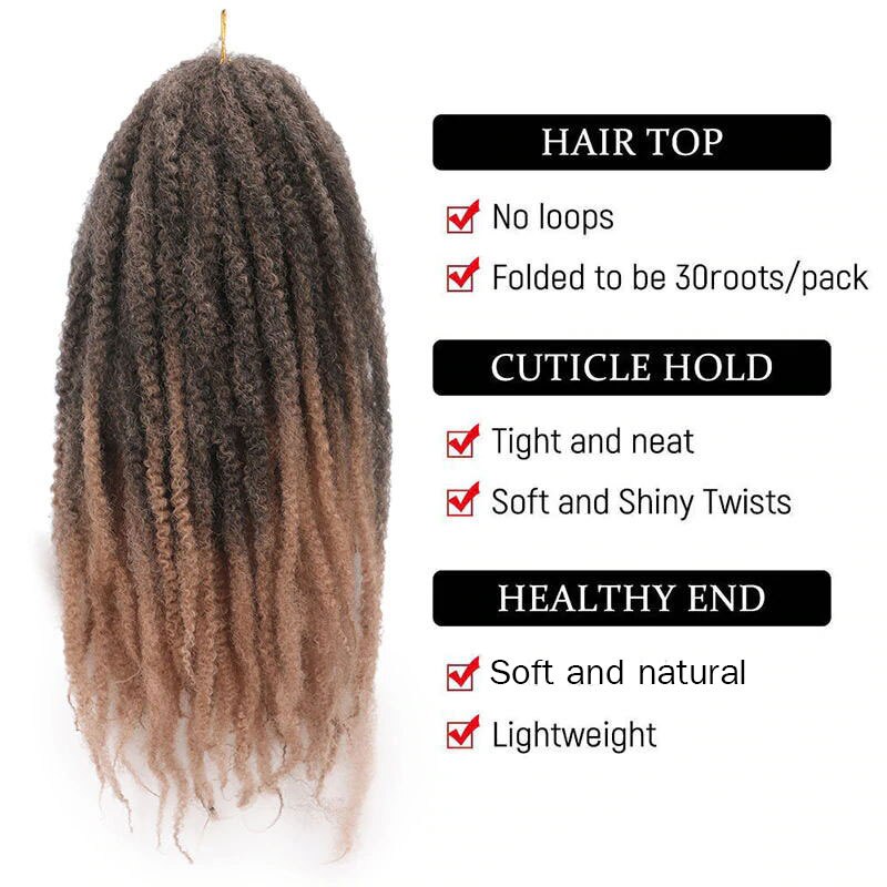 Ombre Marley Braids Hair Crochet Afro Kinky 18 inch Synthetic Braiding Hair Crochet Braids Hair Extensions Bulk