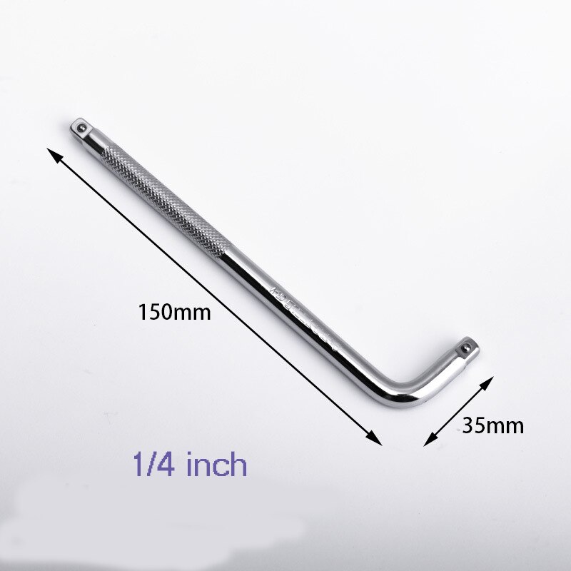 1/4 "3/8" 1/2 "unidad L, tipo Llave de tubo curvada, barra de conexión para destornillador de carraca, herramienta de reparación de automóviles, varilla de extensión curvada: 6.3mm