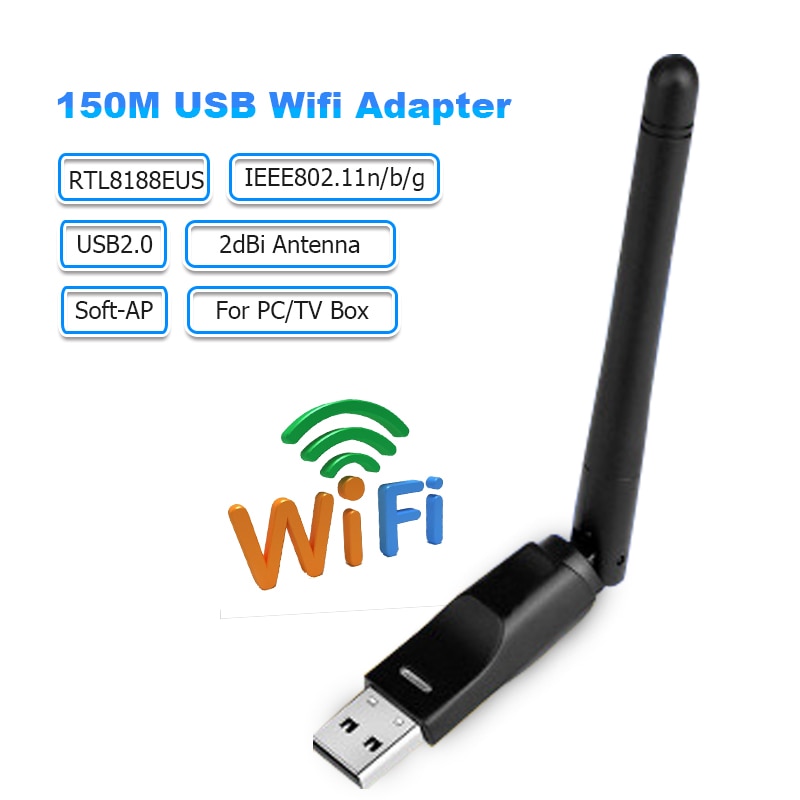 150mbps wifi adaptador usb placa de rede sem fio rtl8188eus wi-fi adaptador de antena para desktop computador portátil tv caixa transporte da gota