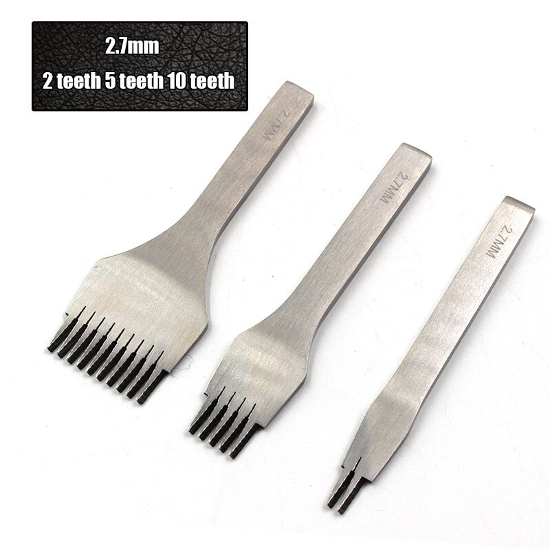 Leer Stiksels Punch Tool Beitel Leer Perforators Gereedschap Set Craft Gepolijst Gaffel Vetersluiting Stitch DIY (2.7 3.0 3.38 3.85) mm: 2.7mm