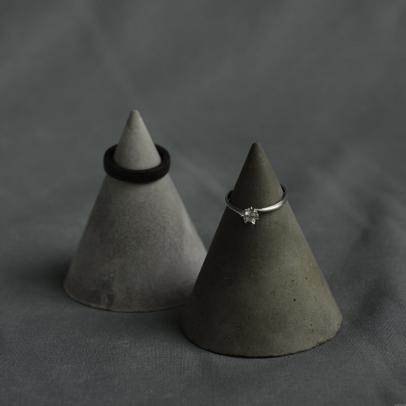 Gips ringen holder gipsformer smykker vise stativ betong kjegle pyramide silikon form hjem dekor foto rekvisitter