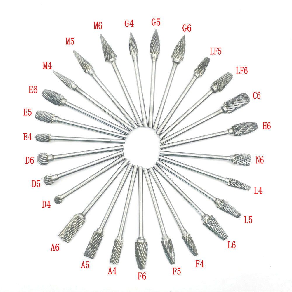 2.35mm Shank Tungsten Steel Carbide Bur Cutter Rotary Tool Burr Double Diamond Cut Rotary Dental Polishing Tools
