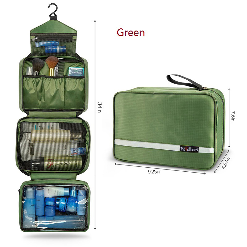 Hanging Travel Toiletry Bag for Men Women Bathroom Shower Makeup Beauty Cosmetic Organizer Case Kit Leak Proof Necessaries Pouch