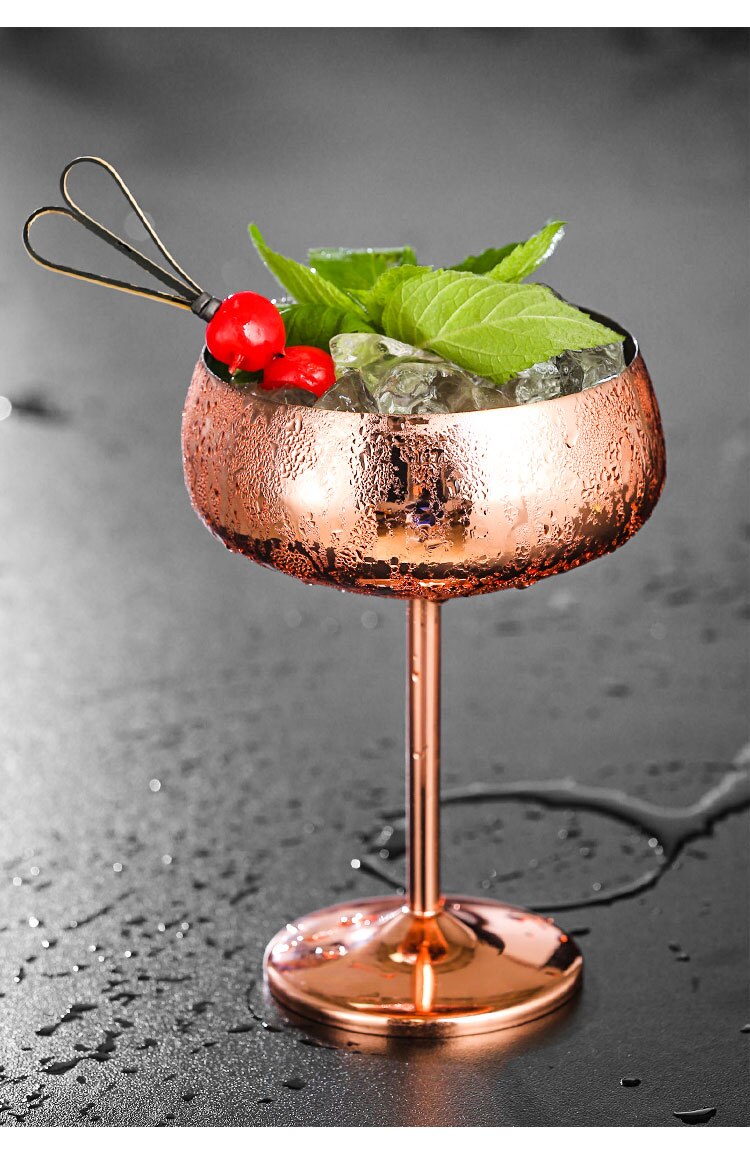 Acier inoxydable plat large verre à Cocktail en métal barre à Cocktail Restaurant coupe de Champagne gobelet 450ml barre fournitures: red