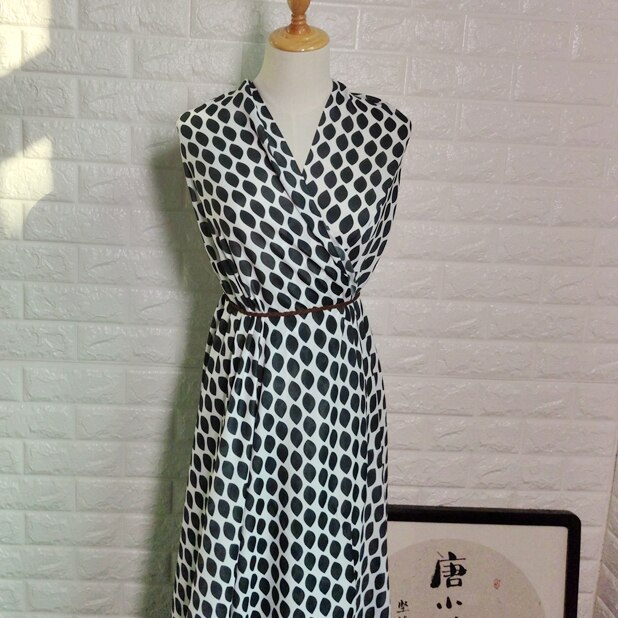 Simple impreso seda algodón crepe de crepe seda tela 60% seda 40% algodón vestido diy tela