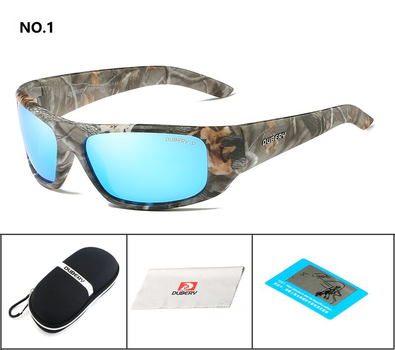 DUBERY Sport Sonnenbrille Polarisierte Für Männer Sonnenbrille Platz Fahren Persönlichkeit Farbe Spiegel Luxus Zipper Box: 01
