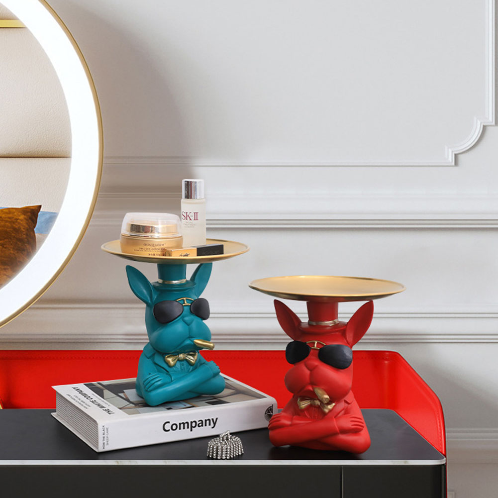 nordycki buldog francuski rzeźba figurka psa statua biżuteria przechowywania tabeli dekoracji prezent pas płyta okulary taca Dom Sztuka statua