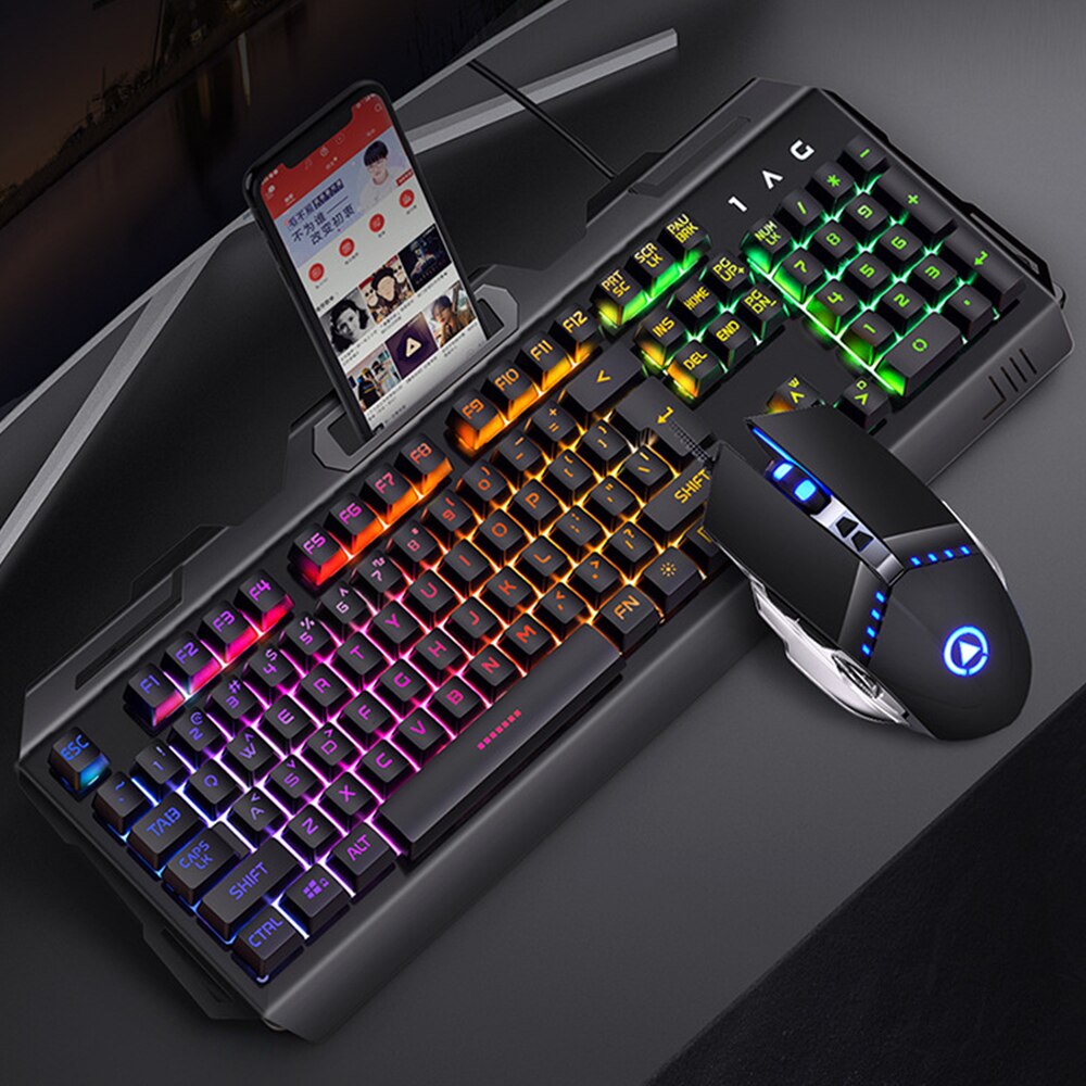 Gaming Sets RGB Keyboard Earphone Mice 3 Color Backlit Keyboard with 104 Keycaps Wired Breathing Light Mice RGB Wired Earphone
