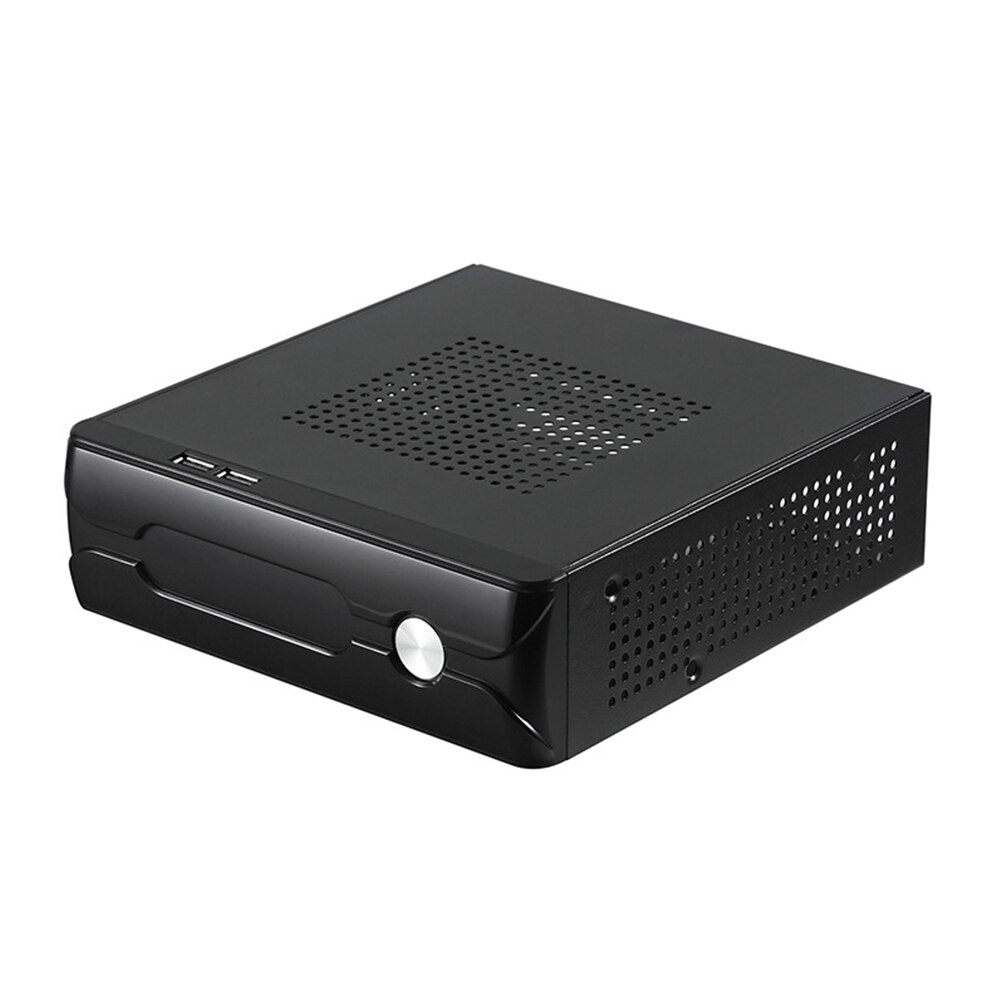 Boîtier HTPC Mini ITX avec châssis HTPC, Horizontal, alimentation de jeu en métal, USB 2.0, boîtier d&#39;ordinateur avec trou de radiateur, pratique pour le bureau et la maison: M03