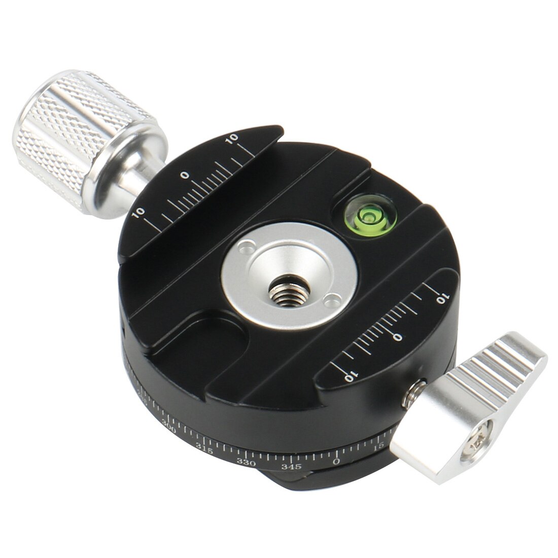 Aluminum Alloy 360degree Rotation Tripod Panorama Base Head Clamp Quick Release Plate Clamps with Conversion Screw Photography