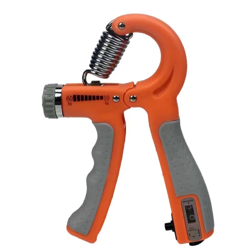 Hand Grip Set Adjustable Finger Strengthener with Counting Function Hand Grips Strengthener Hand Exerciser Grip Strengthener: Orange - 1 PC