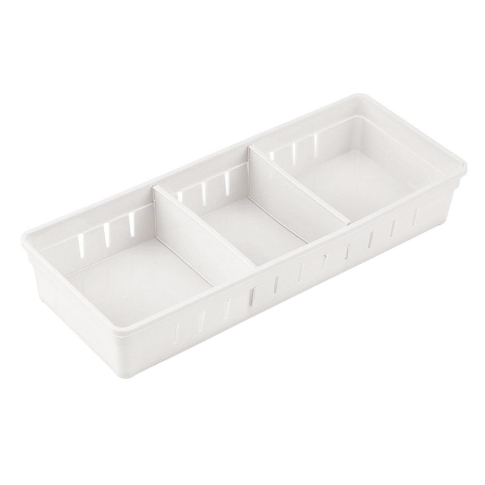 Justerbar skuffeorganisator kontor hjem opbevaringsboks gitter diverse opbevaringsboks hjem køkken opbevaringstavle skillevæg hjem organizer: Hvid l