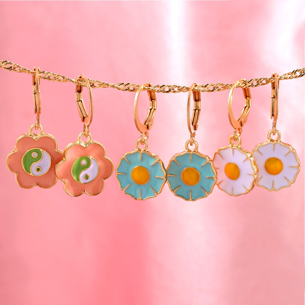 Kits de dijes de flores de Yin Yang, accesorios de joyería DIY, pulseras y collares, 60 piezas