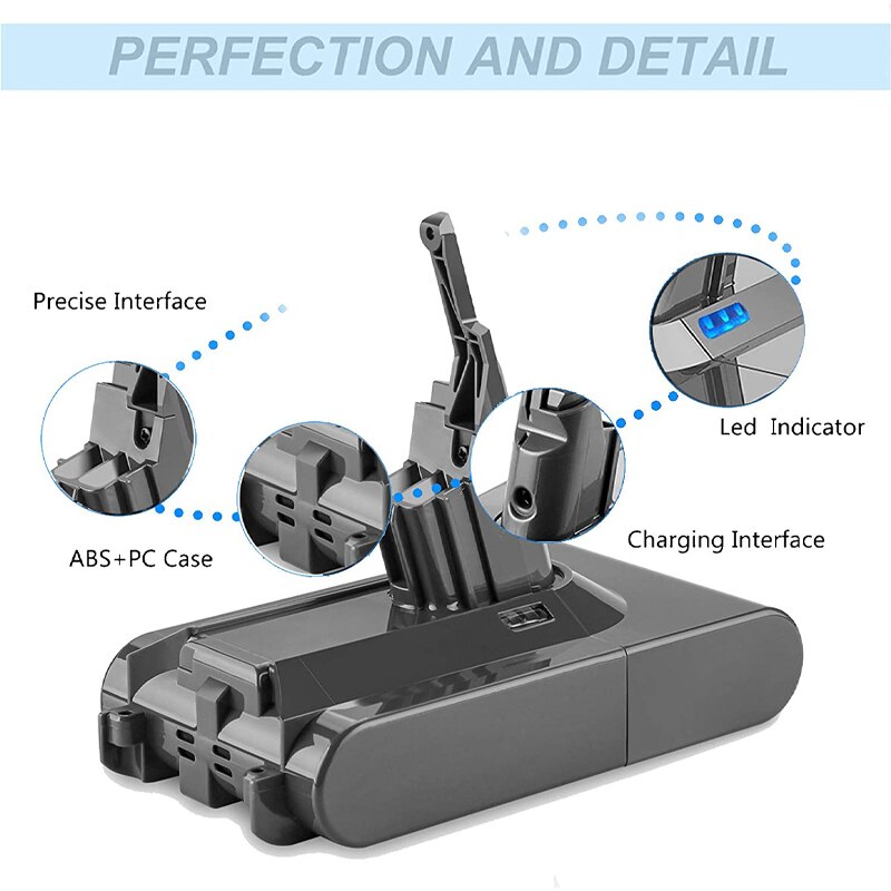 Dyson V8 21,6 V 68000mAh Ersatz Batterie für Dyson V8 Absolute Kabel-Freies Vakuum Handheld Staubsauger Dyson v8 Batterie