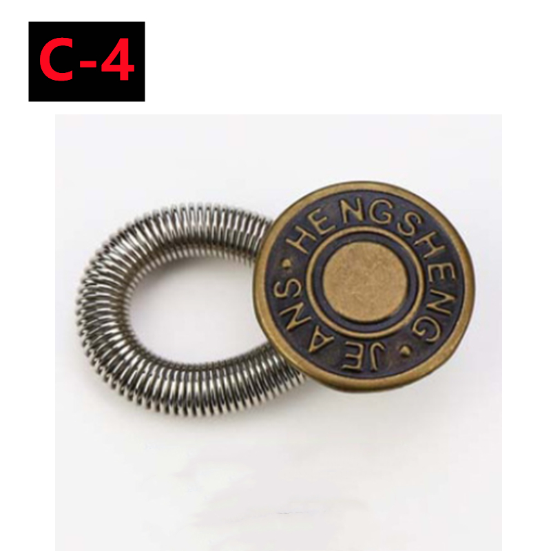 Extensor de botón de Metal para pantalones vaqueros, costura gratis, extensores de cintura retráctiles ajustables, expansor de cintura con botón, 10/5/1 ud.: 3 # / Blanco sin níquel