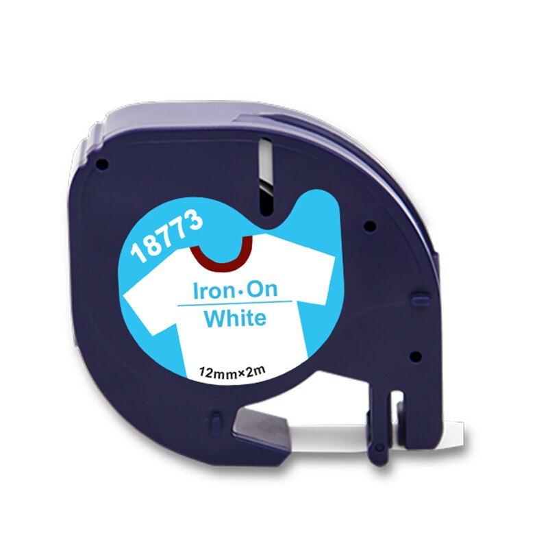 UniPlus Blue on White Fabric Iron on Clothes Tape Replace DYMO Label Tapes 18775 18773 18772 12mm for Letratag QX50 LT-100T 100H