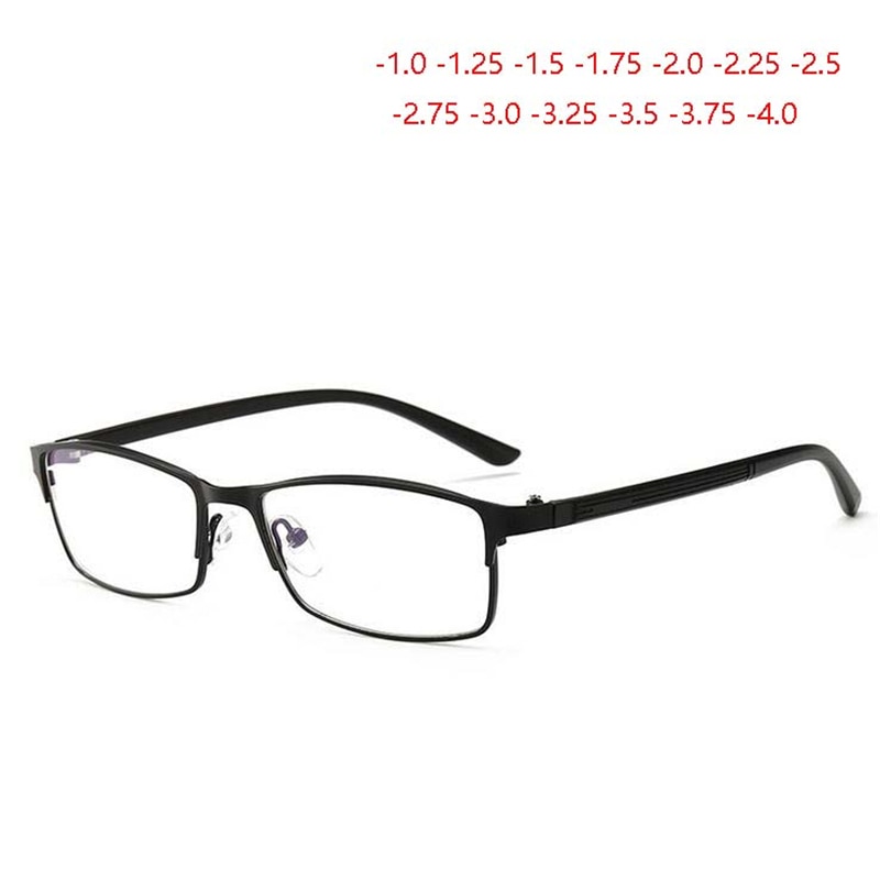 -1.0 -1.25 -1.5 -1.75-4 Anti Blauw Licht Afgewerkt Bijziendheid Bril Mannen TR90 Vierkante recept Bril Korte-Sighte Eyewear