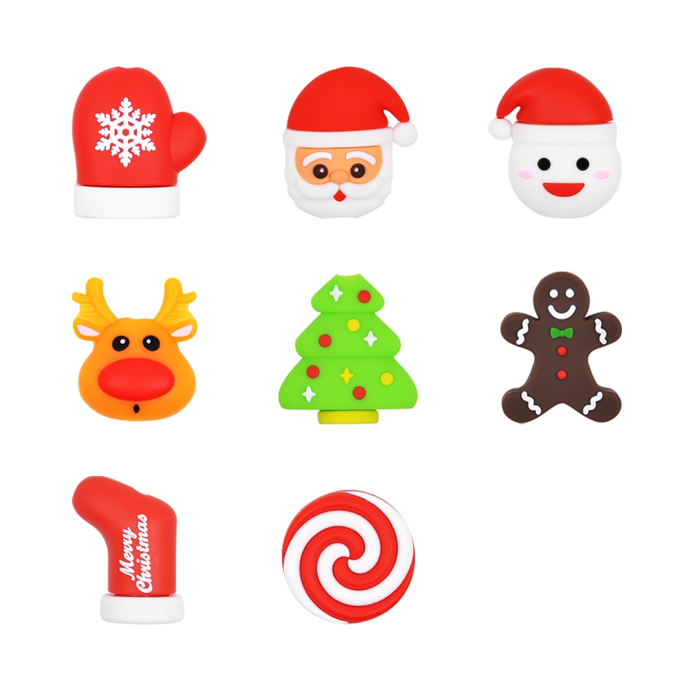 Chipal kerst kabel bijt squishy speelgoed beschermer voor iphone usb beschermkabel oplader telefoon accessoire kerst