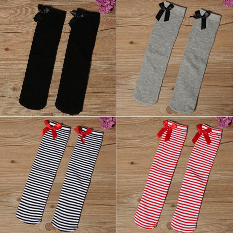 Babymeisje peuter kinderen kniehoge katoenen panty's strik kant ruche kousen 1-8y voor babymeisjes