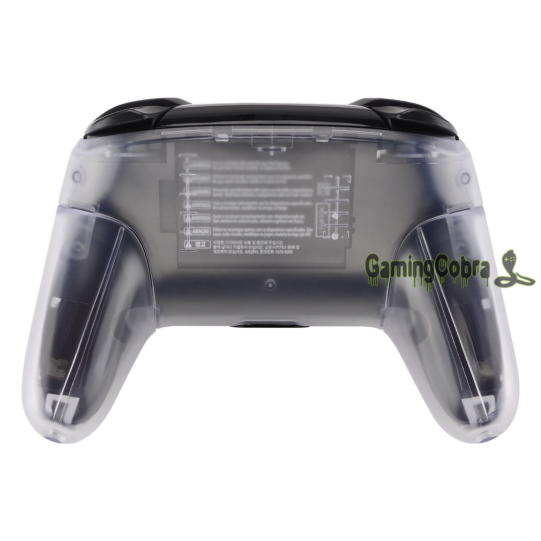 Couvercle Transparent Transparent de coque de boîtier de plaque arrière de façade avec le remplacement de poignées pour le contrôleur de Nintendo Switch Pro