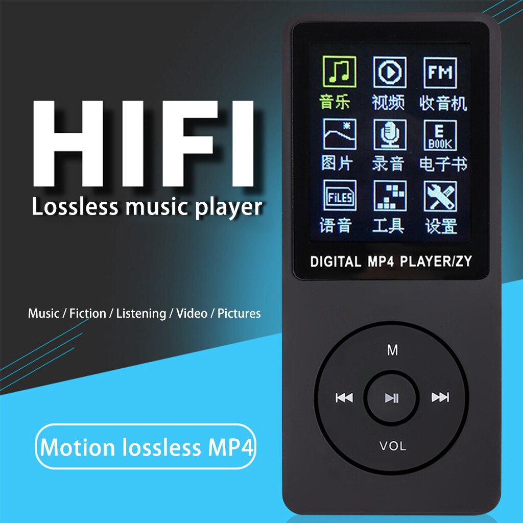 Bærbar  mp3 mp4 -afspiller 1.8 tommer lcd-skærm fm-radio video indbygget mikrofon, high fidelity optagelse usb 2.0 højhastighedstransmission