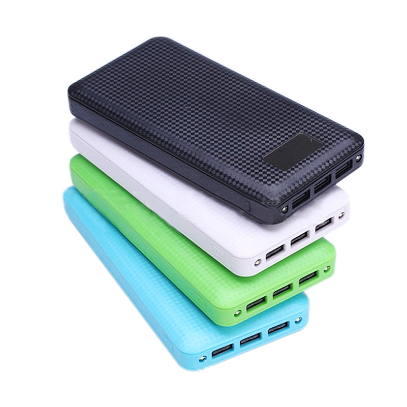 3 USB LCD Anti-reverse Portable Power Bank Box 7x 18650 DIY Display Battery Charger 5V 2A Powerbank Case With LED Flashlight
