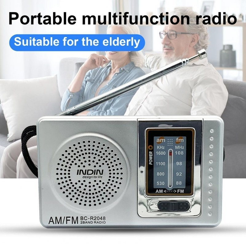Portable Radio Pocket Size Telescopic Antenna Battery Powered Mini Multifunctionl AM FM Radio for Elder high sensitivity radio