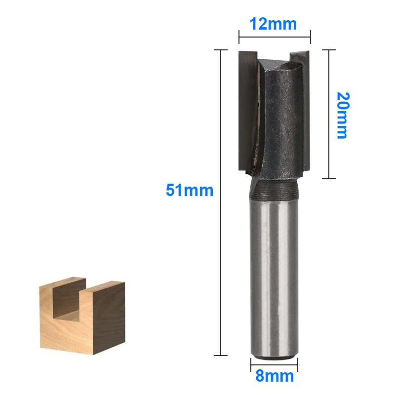 Hout Router Bit 8Mm Shank Tungsten Carbide Frees Straight End Milll Flush Trim Router Bit Houtbewerking Frezen: 23 mm