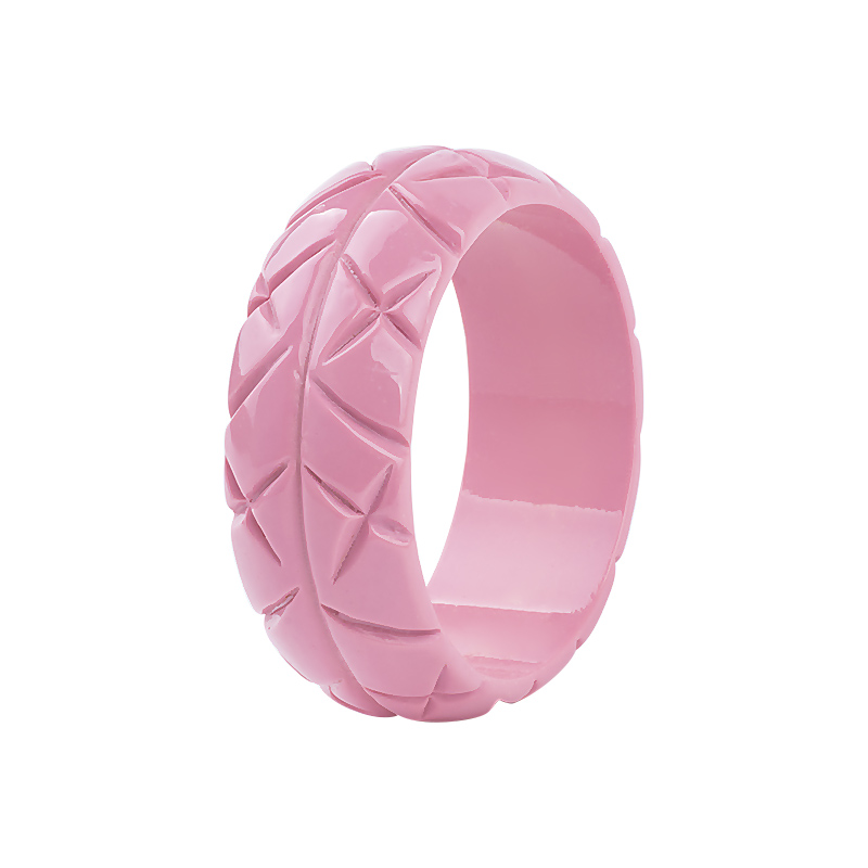 Trendy żywica mankiet grawerowane bransoletki bransoletki kobiety nowa moda akrylowe okrągłe szeroka bransoletka kobiet urok biżuteria ślubna dziewczyny: pink-2