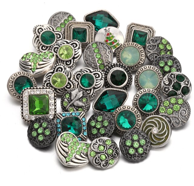 10 Stks/partij 12Mm Snap Sieraden Rhinestone Flower Cross Mini 12Mm Metal Snap Knoppen Fit Snap Armband oorbellen Ketting: 6