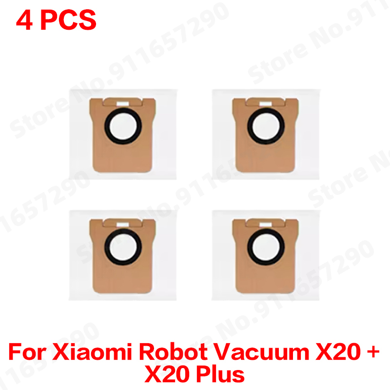 Para xiaomi robô vácuo x20 +/x20 plus saco de pó mop pano acessórios escova lateral principal filtro hepa peças reposição: Bege