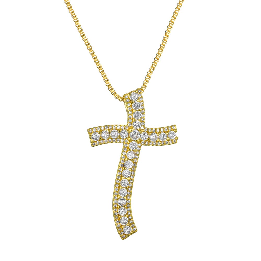 White Cubic Zircon Pendant Luxury Cross for Women Jewelry Wedding Engagement Pendant