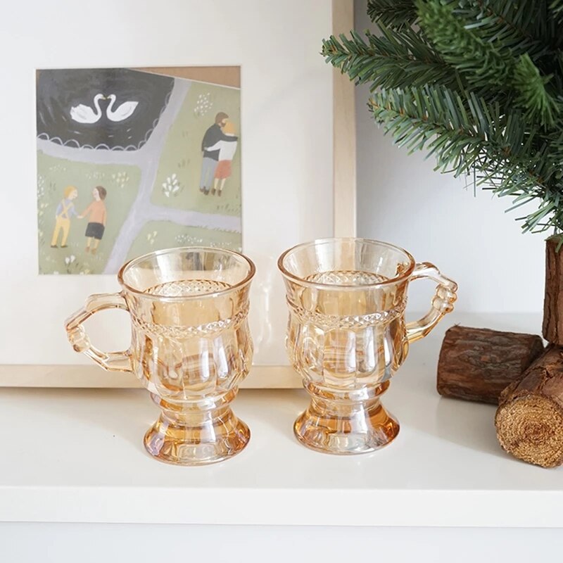 Heavy Beer Glasses with Handle Glass Steins Traditional Beer Mug Glasses Coffee Tea veryday Drinking Glasses Cocktail