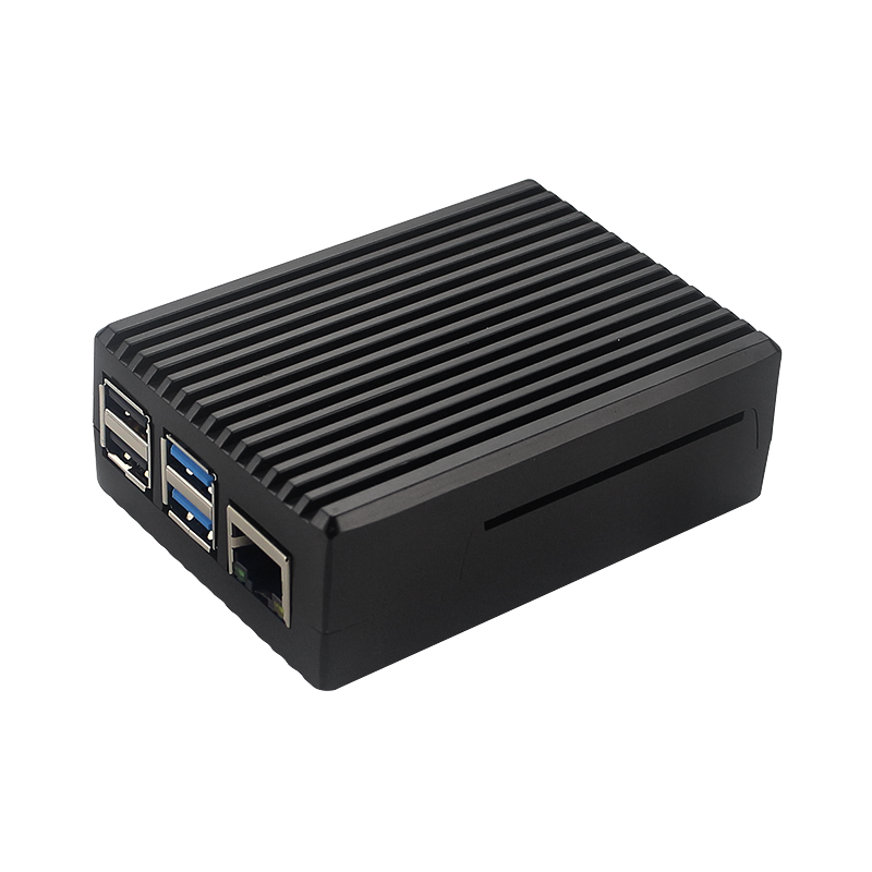 Aluminum Alloy Case for Raspberry Pi 4 Black Box Metal Shell Passive Cooling Enlosure Case for Raspberry Pi 4 Model B