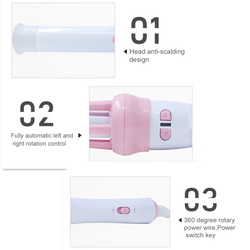 Rotating Hair Curler Roller Machine Ceramic Hair Curling Iron Magic Air Spin Curly Tong Hair Waver Wand Smooth Salon Hair Styler