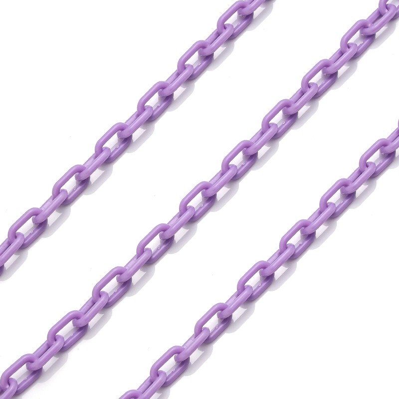 SAUVOO 5m Colorful Acrylic Link Chain Closed Soldered Cable Chain For Necklace Bracelet Making Plastic Chain Links 13.5x7.5mm: green