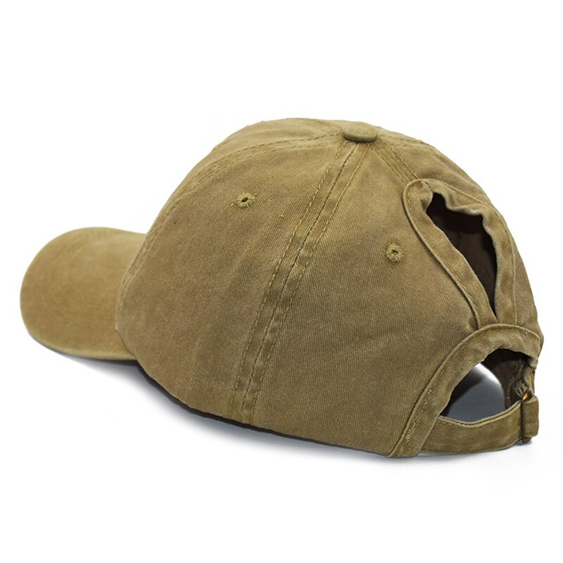 Dames baseballpet met paardenstaartgat zonneklep outdoor sportpet fou 99: Khaki