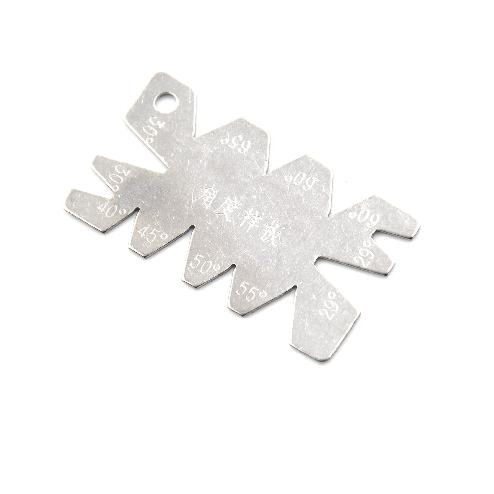 1Pc Sliver Stainless Steel Screw Thread Cutting Angle Gage Gauge Measuring Tool Angle Model