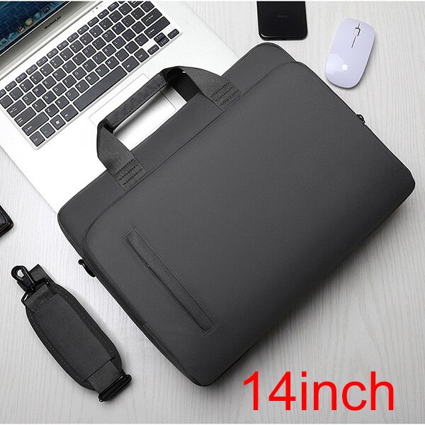 Laptop Briefcase Bag 14&15.6 inch Waterproof Notebook Handbag Business Shoulder Bag for Men and Women: 14 DARK GRAY