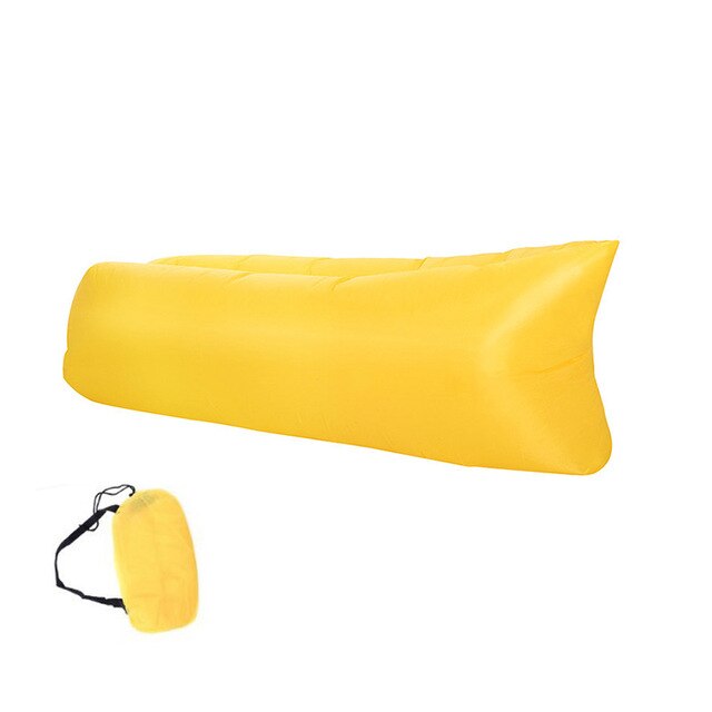 Blow Up Couch Outdoor Portable Air Sofa Hammock Beach Couch Compression Sacks Lazy Inflatable Lounger Sofa: Yellow